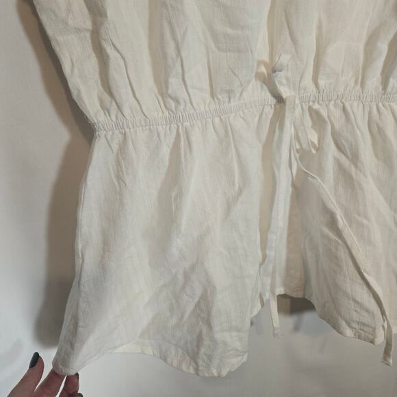 Savanna Jane Embroidered Elastic Waist Top Lace Boho Beach Spring Floral L - Picture 4 of 7